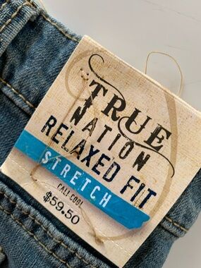 True Nation Relaxed Fit Stretch Jeans - Light Blue Denim 52X32